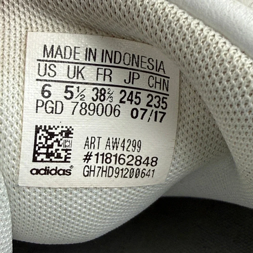 Adidas Baseline Shoes Womens Size 6 White Black 3‎ Stripes Court Sneaker AW4299